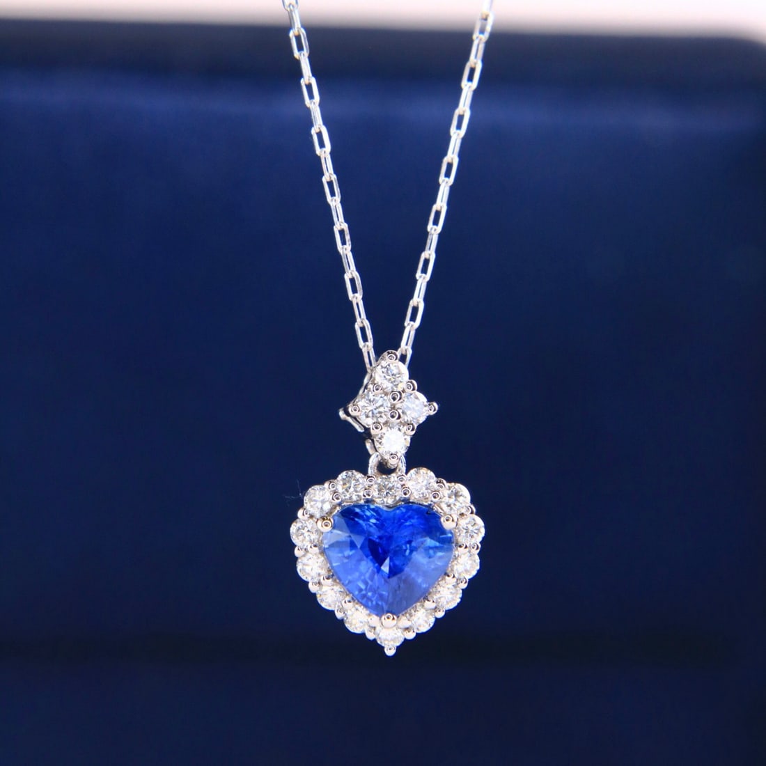 14k Gold 1.33 Ctw Natural Sapphire & Diamond Necklace - 3