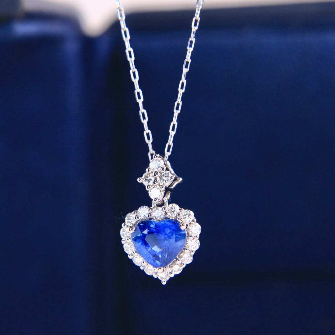 14k Gold 1.33 Ctw Natural Sapphire & Diamond Necklace - 4