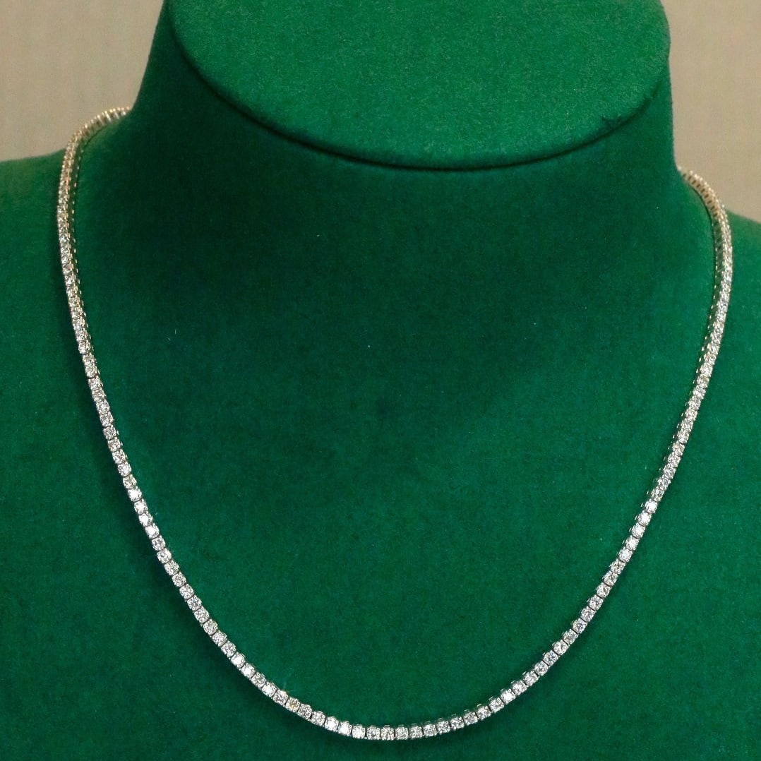 14k Gold 5 Ct Natural H Diamond Necklace - 3