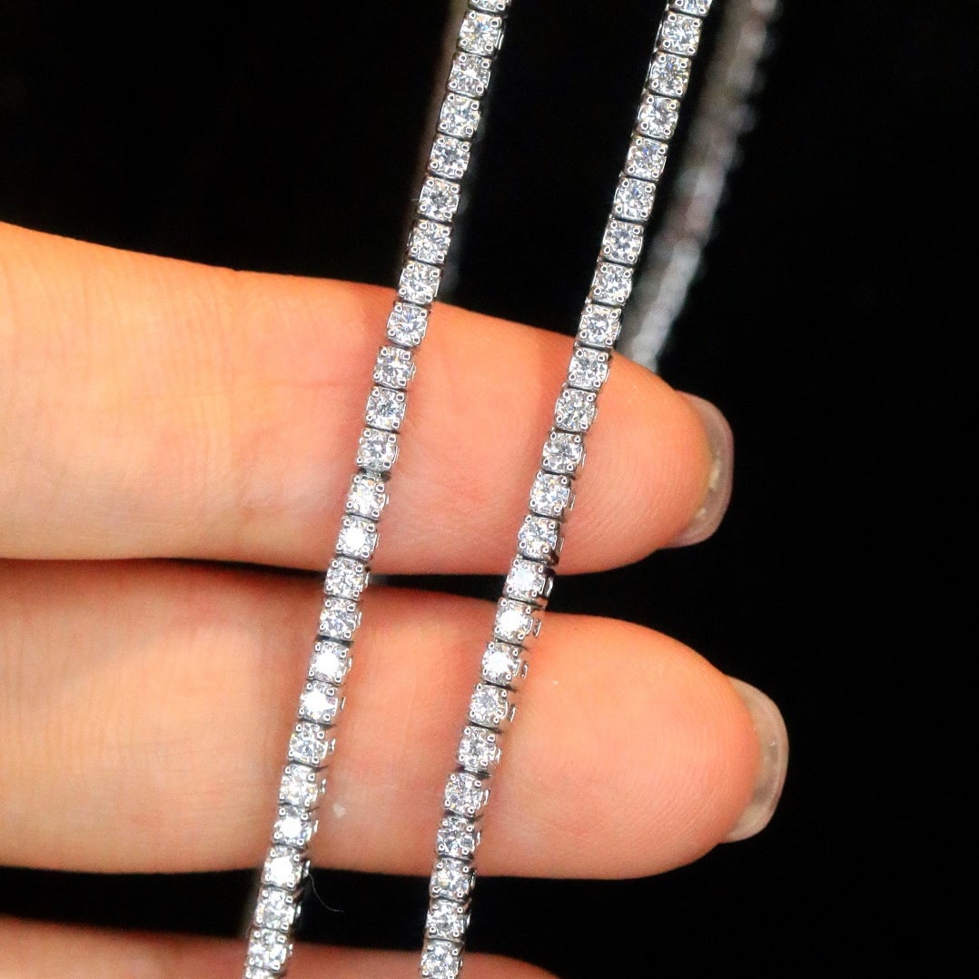14k Gold 5 Ct Natural H Diamond Necklace - 6