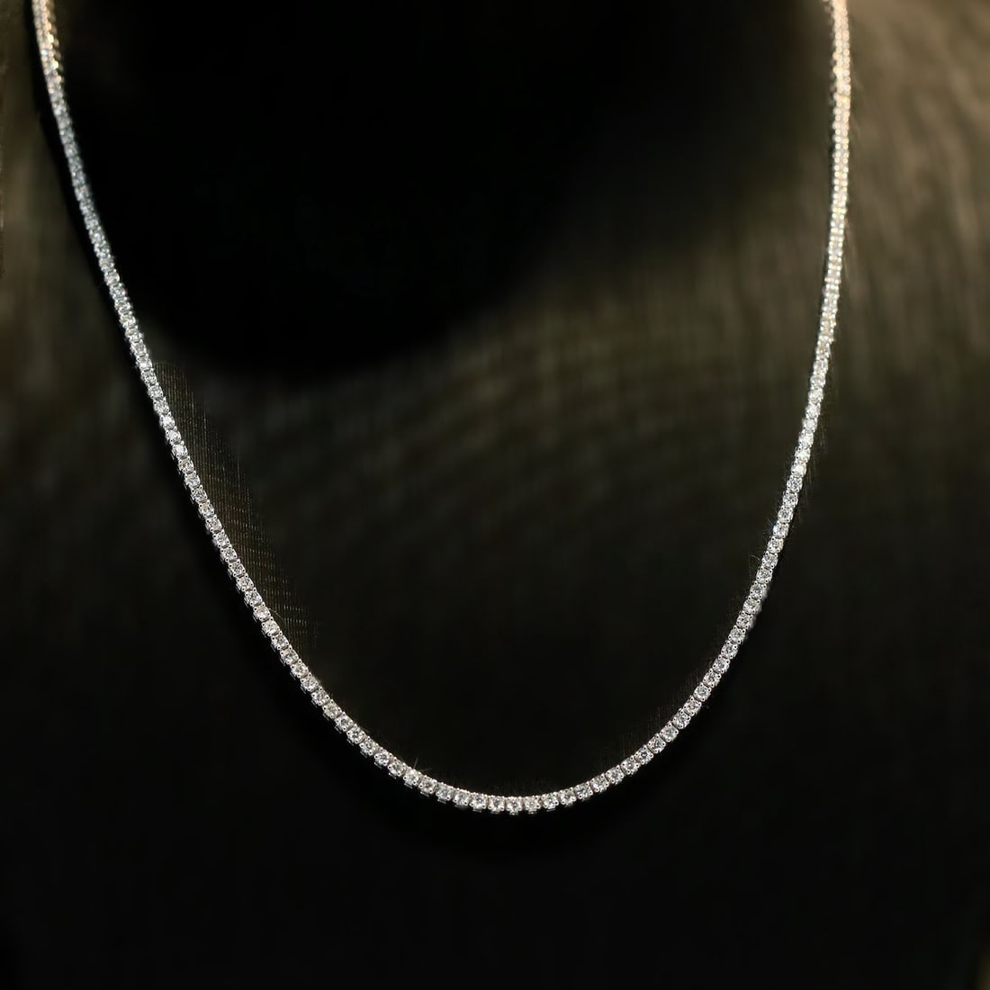 14k Gold 3 Ct Natural H Diamond Necklace - 2