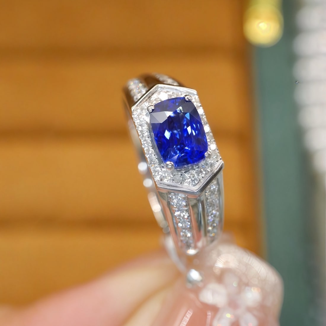 14k Gold 1.36 Ctw Natural Sapphire & Diamond Ring - 2