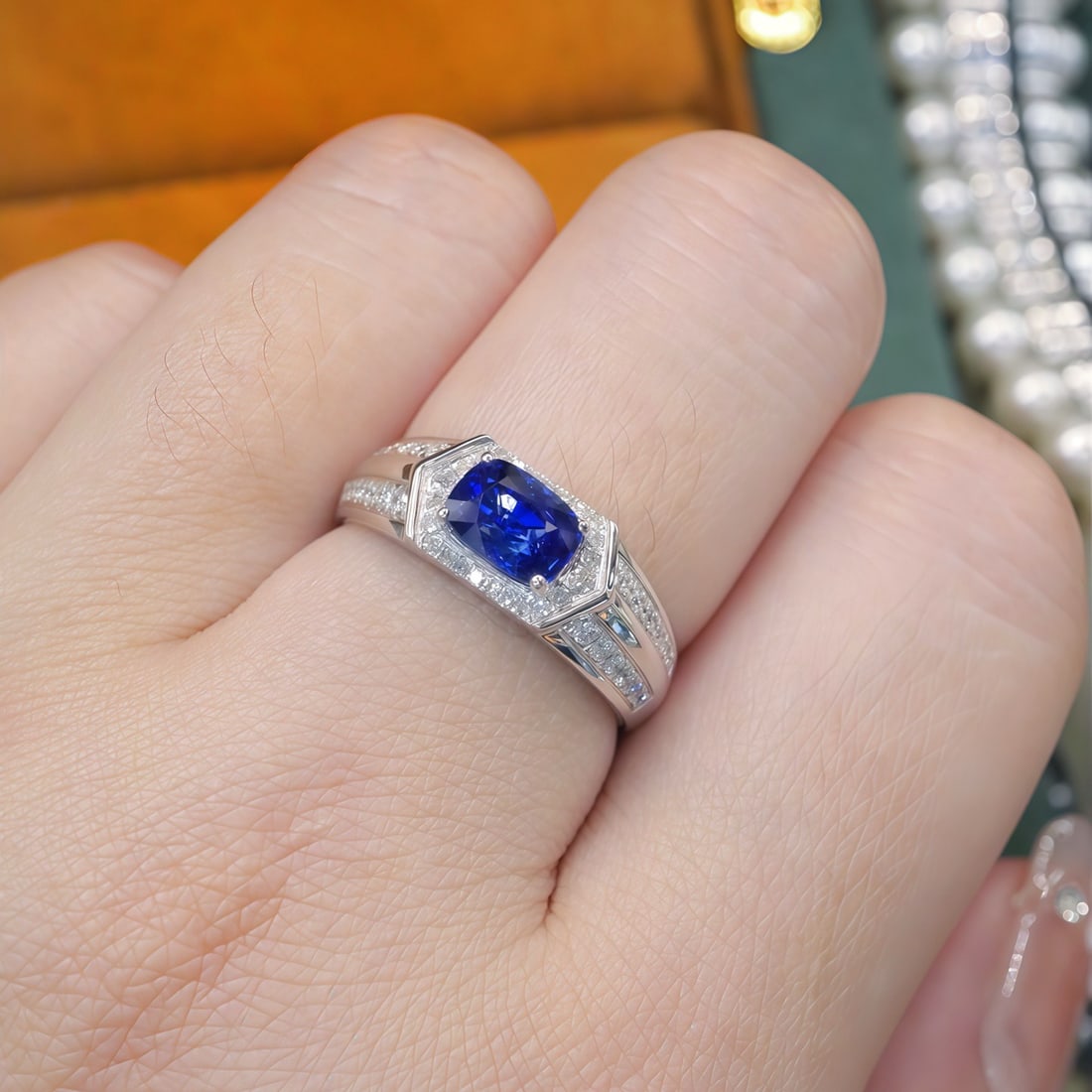 14k Gold 1.36 Ctw Natural Sapphire & Diamond Ring - 5