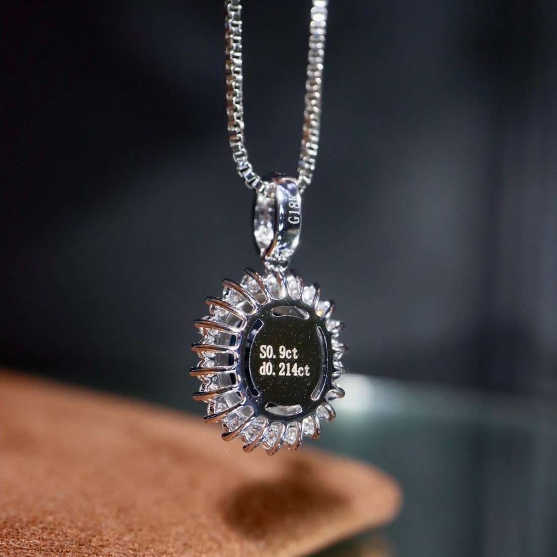 14k Gold 1.11 Ctw Natural Sapphire & Diamond Pendant( Without Chain ) - 7