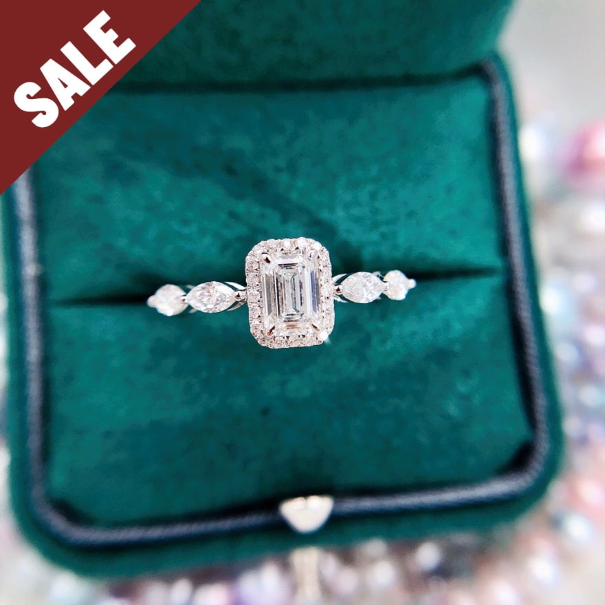 Gia Certified 14k Gold 0.50 Ct Natural F Vs2 Emerald Diamond Ring: Ref:230794002 // gold content:14k gold // ring size:7. 25us // // main gemstone:diamond // certified:gia // shape:emerald // carat weight:0. 50ct // clarity grade:vs2 // color:f // treatment:natural /