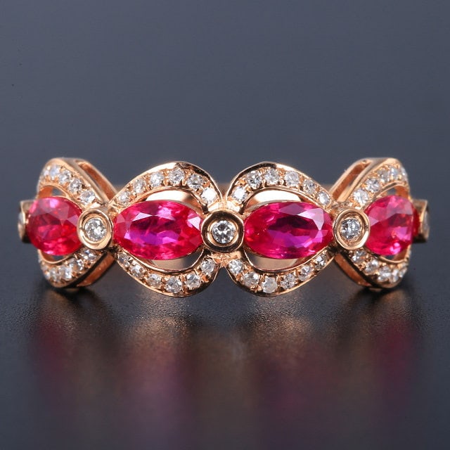 14k Gold 1.25 Ctw Natural Ruby & Diamond Ring (1 of 6)