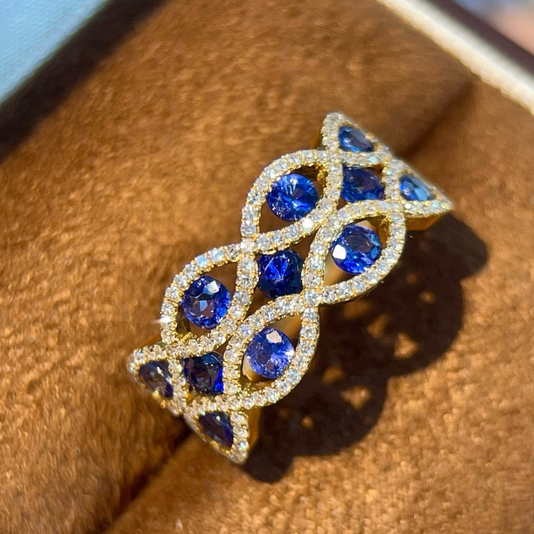 14k Gold 1.61 Ctw Natural Sapphire & Diamond Ring - 2