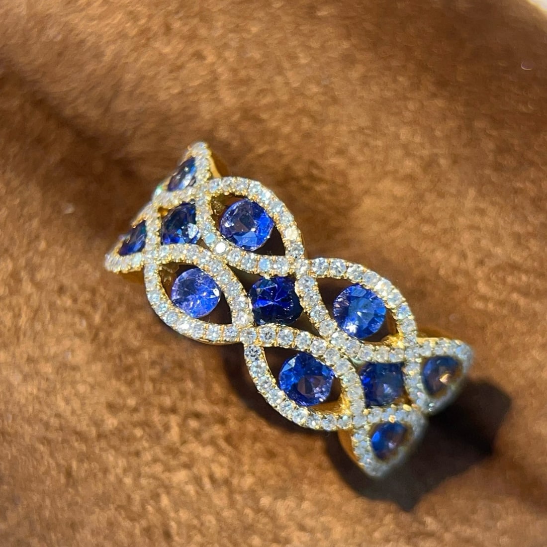 14k Gold 1.61 Ctw Natural Sapphire & Diamond Ring - 3