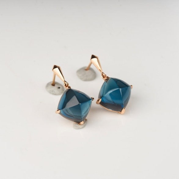 14k Gold 15 Ct Natural Topaz Earrings - 7
