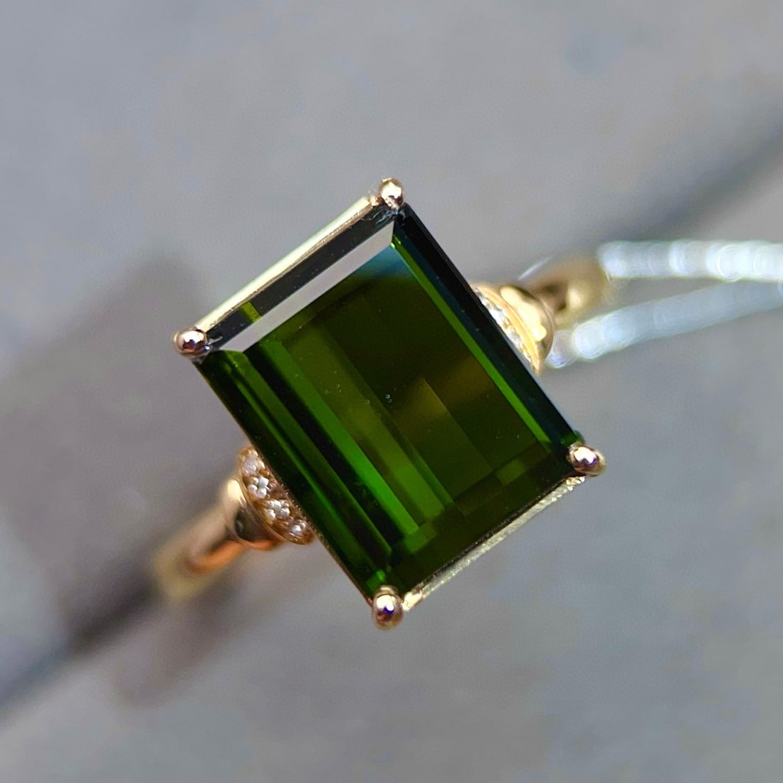 14k Gold 3.93 Ctw Natural Tourmaline & Diamond Ring - 3