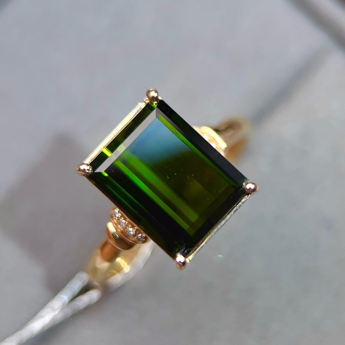 14k Gold 3.93 Ctw Natural Tourmaline & Diamond Ring - 5