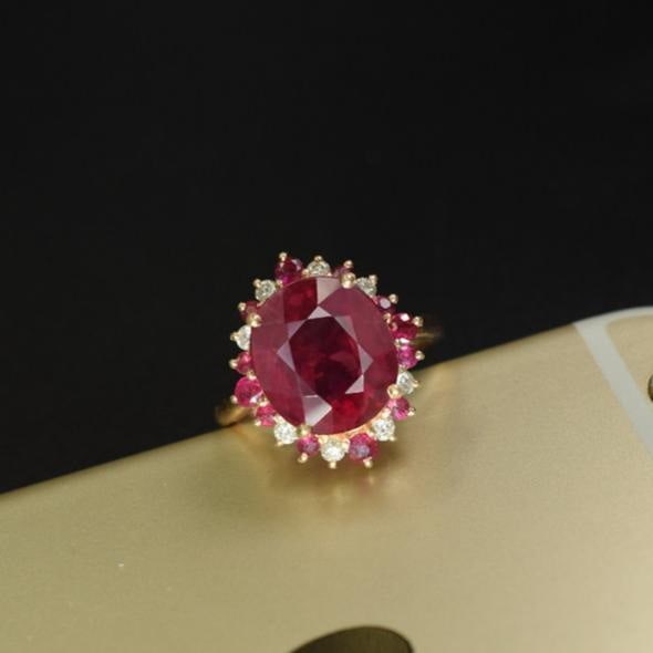 14k Gold 5.13 Ctw Natural Tourmaline & Diamond Ring - 4