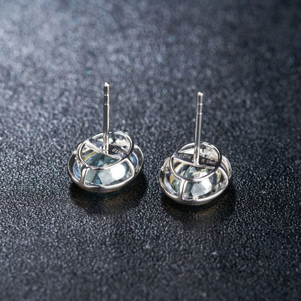 14k Gold 3.15 Ct Natural Aquamarine Earrings - 7