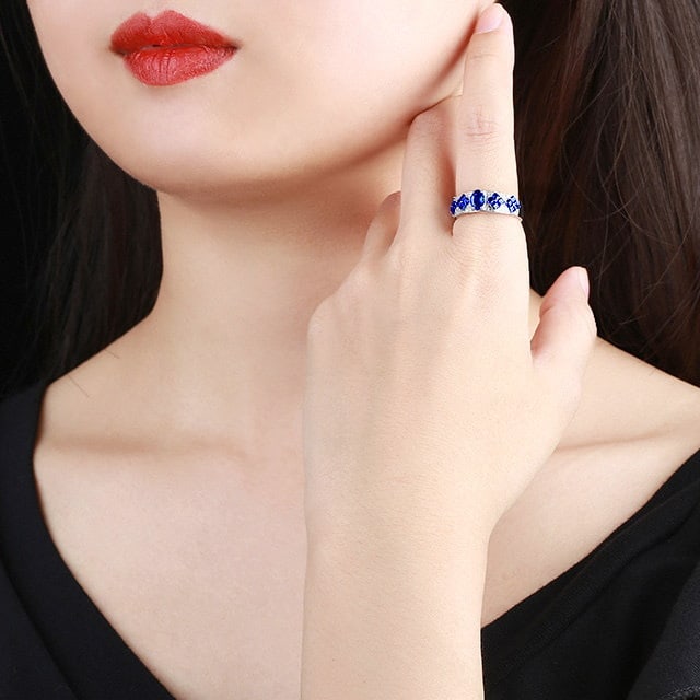 14k Gold 1.06 Ctw Natural Sapphire & Sapphire Ring - 5