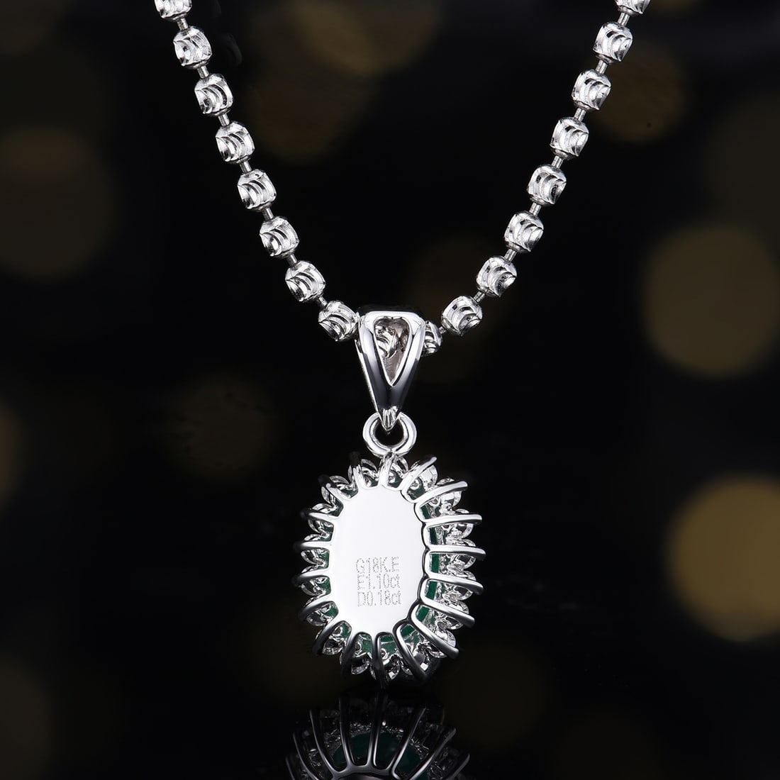 14k Gold 1.28 Ctw Natural Emerald & Diamond Pendant( Without Chain ) - 5