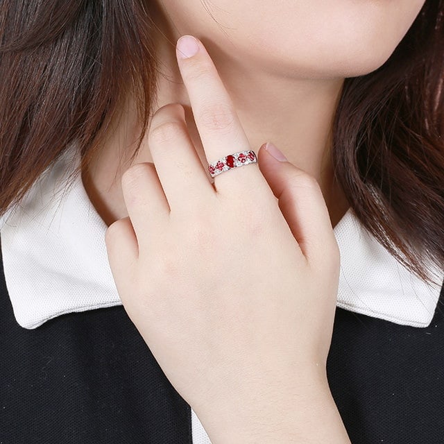 14k Gold 1.02 Ctw Natural Ruby & Ruby Ring - 6