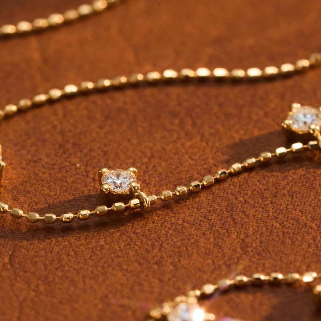 14k Gold 0.7 Ct Natural H Diamond Necklace - 2