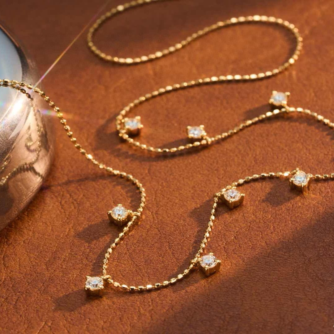 14k Gold 0.7 Ct Natural H Diamond Necklace - 3