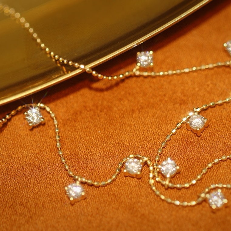 14k Gold 0.7 Ct Natural H Diamond Necklace - 7