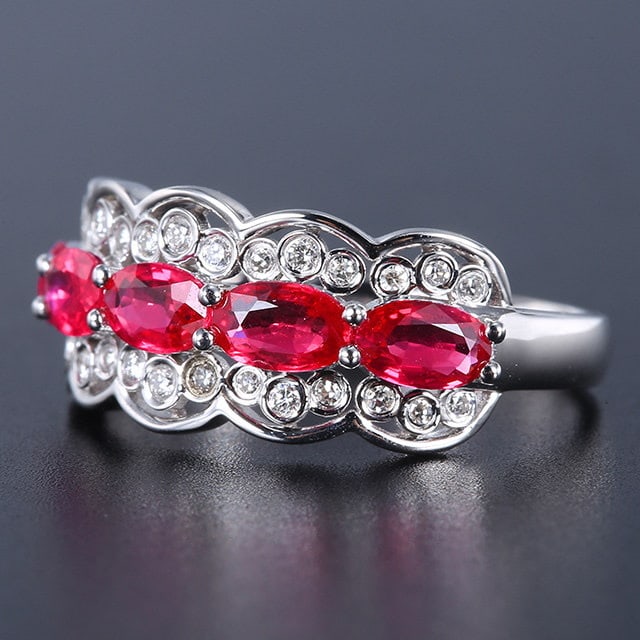 14k Gold 1.63 Ctw Natural Ruby & Diamond Ring - 2