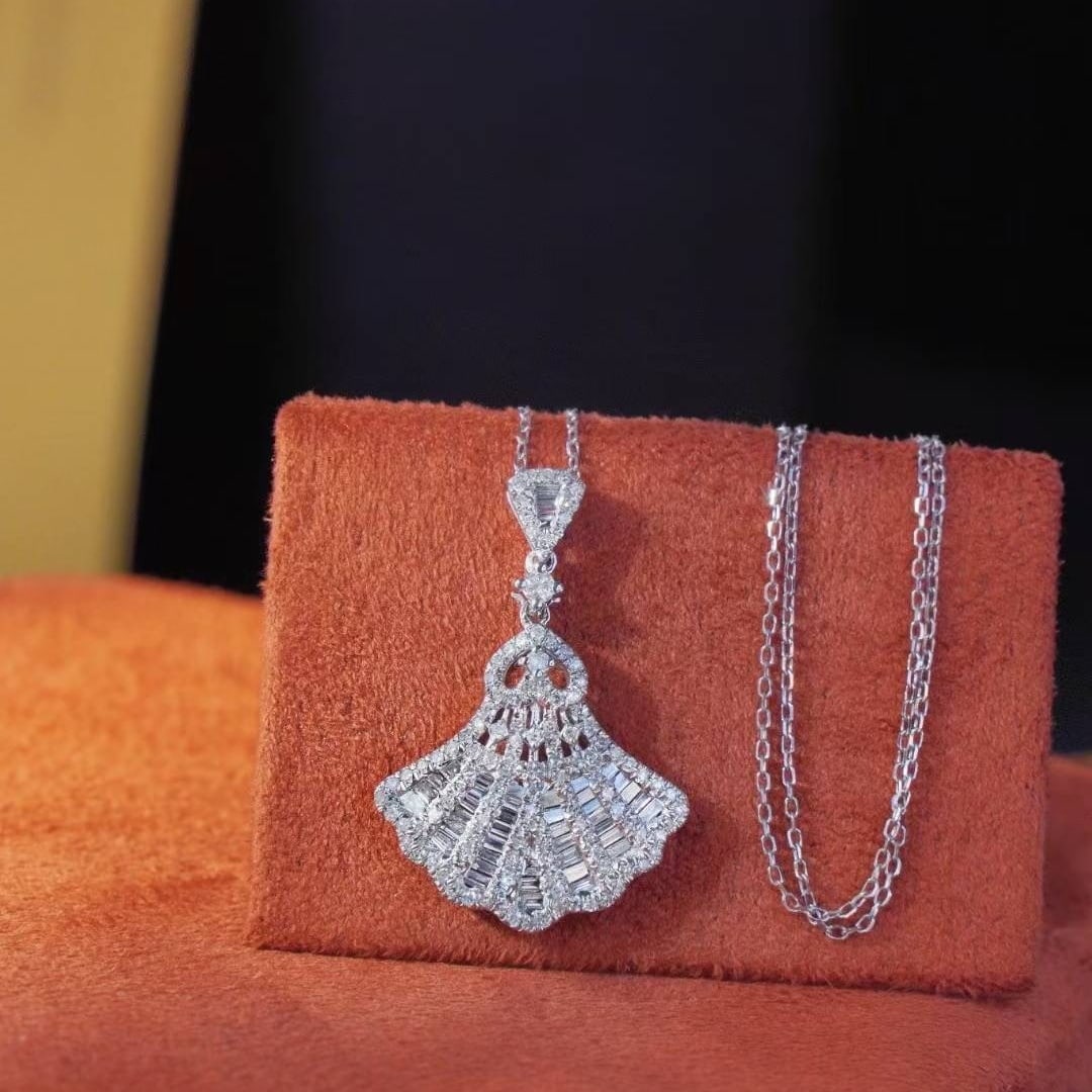 14k Gold 0.98 Ct Natural H Diamond Pendant( Without Chain ) - 3