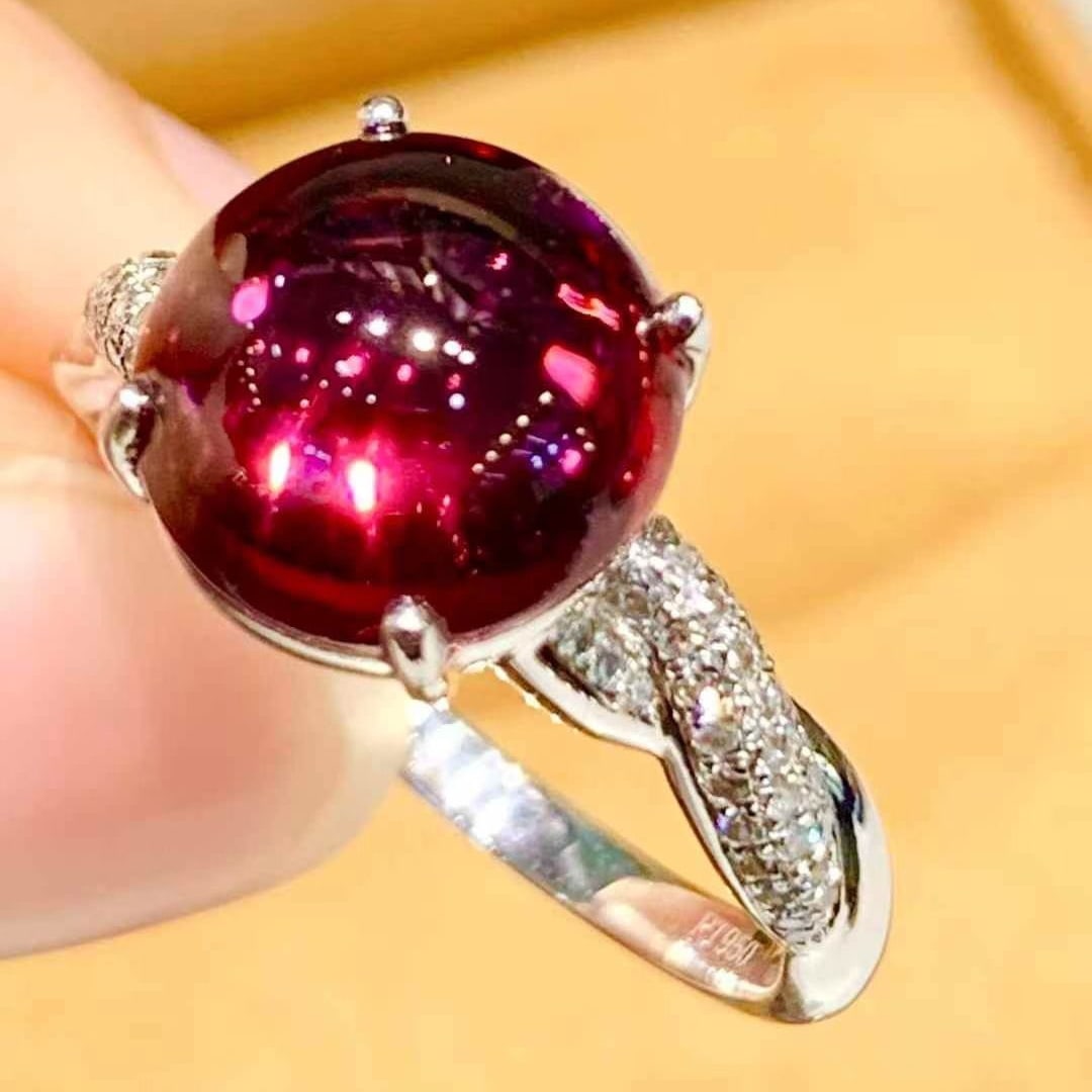 14k Gold 3.5 Ct Natural Tourmaline & Diamond Ring - 4
