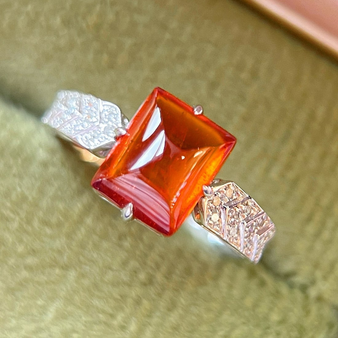 14k Gold 3.68 Ctw Natural Spessartine & Diamond Ring - 2