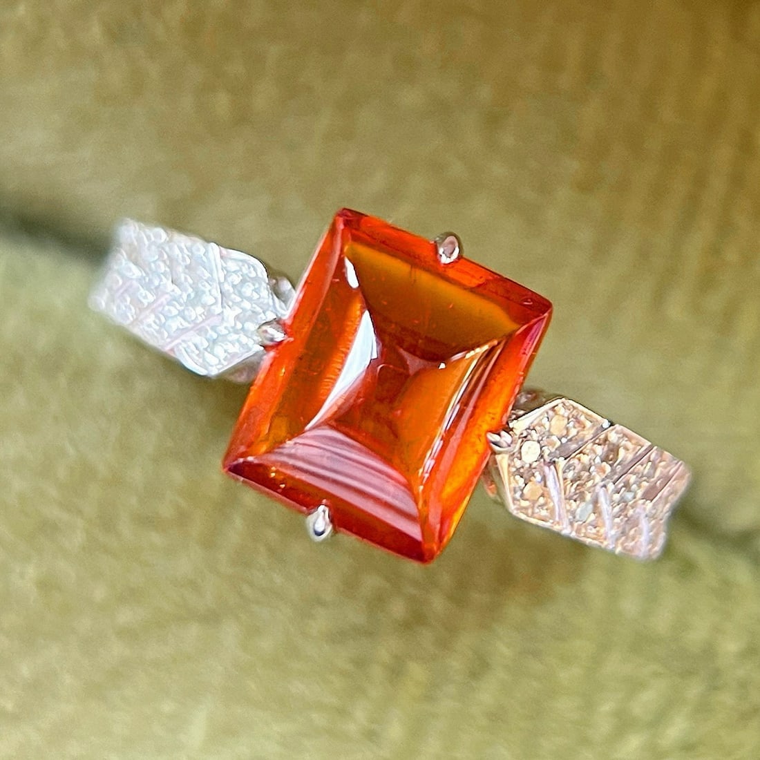 14k Gold 3.68 Ctw Natural Spessartine & Diamond Ring - 3