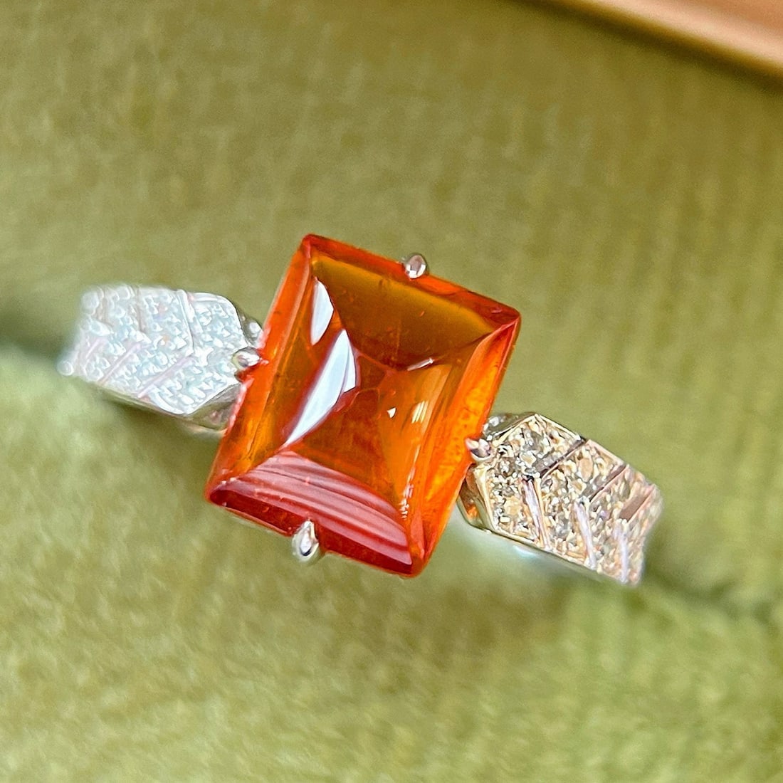 14k Gold 3.68 Ctw Natural Spessartine & Diamond Ring - 4