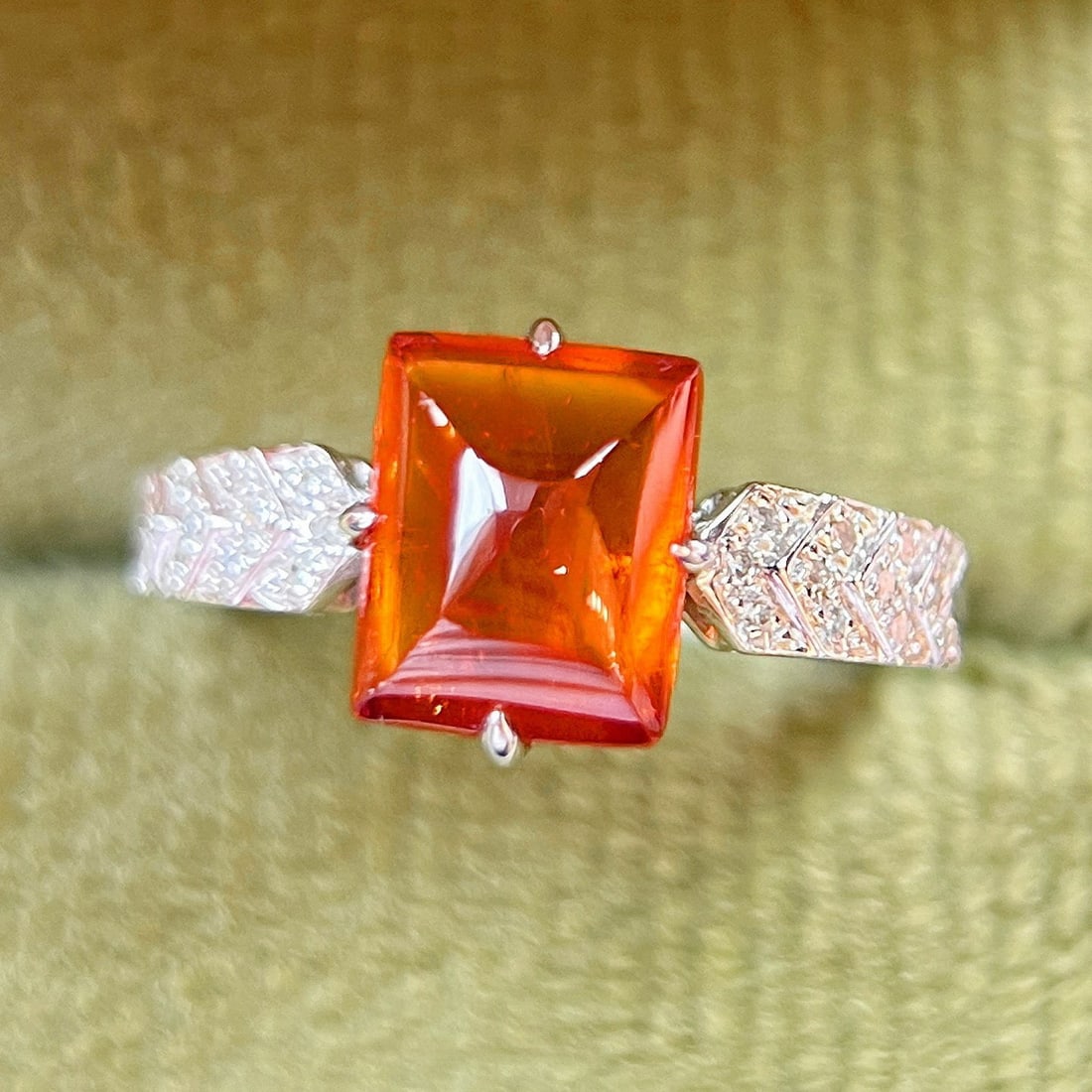 14k Gold 3.68 Ctw Natural Spessartine & Diamond Ring - 5