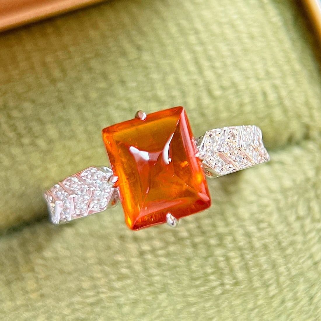 14k Gold 3.68 Ctw Natural Spessartine & Diamond Ring - 6