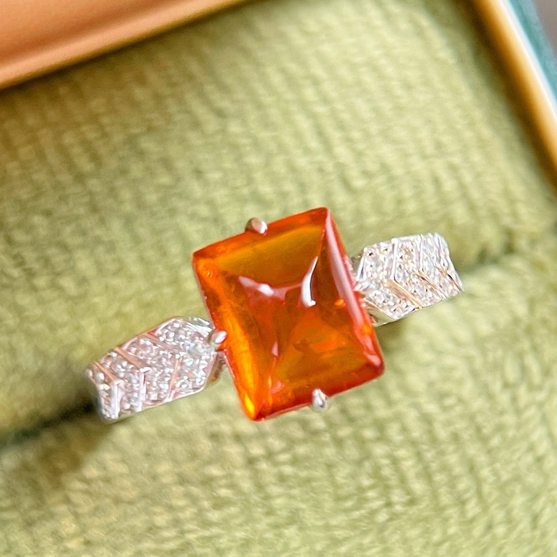 14k Gold 3.68 Ctw Natural Spessartine & Diamond Ring - 7