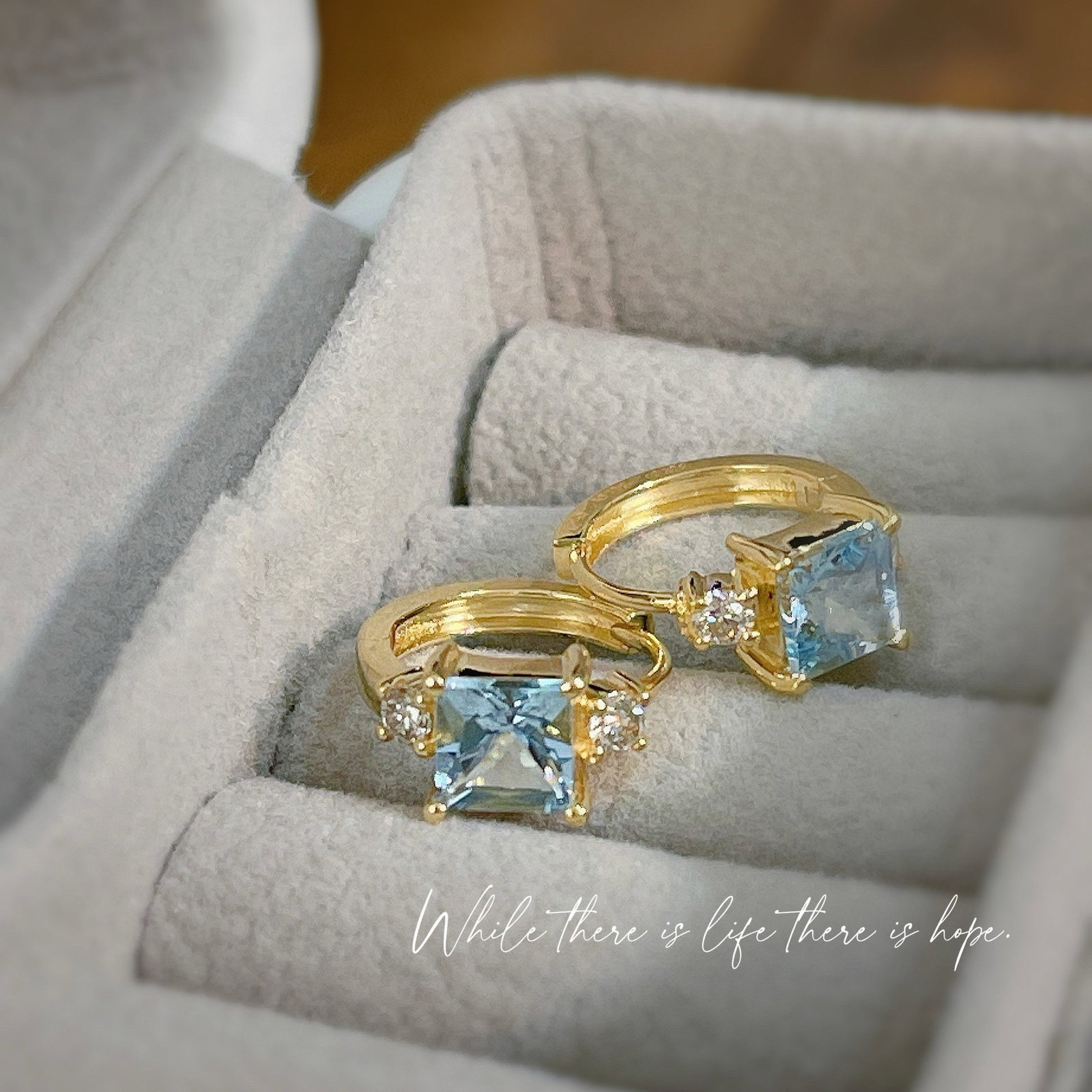 14k Gold 1.6 Ctw Natural Aquamarine & Diamond Earrings - 2