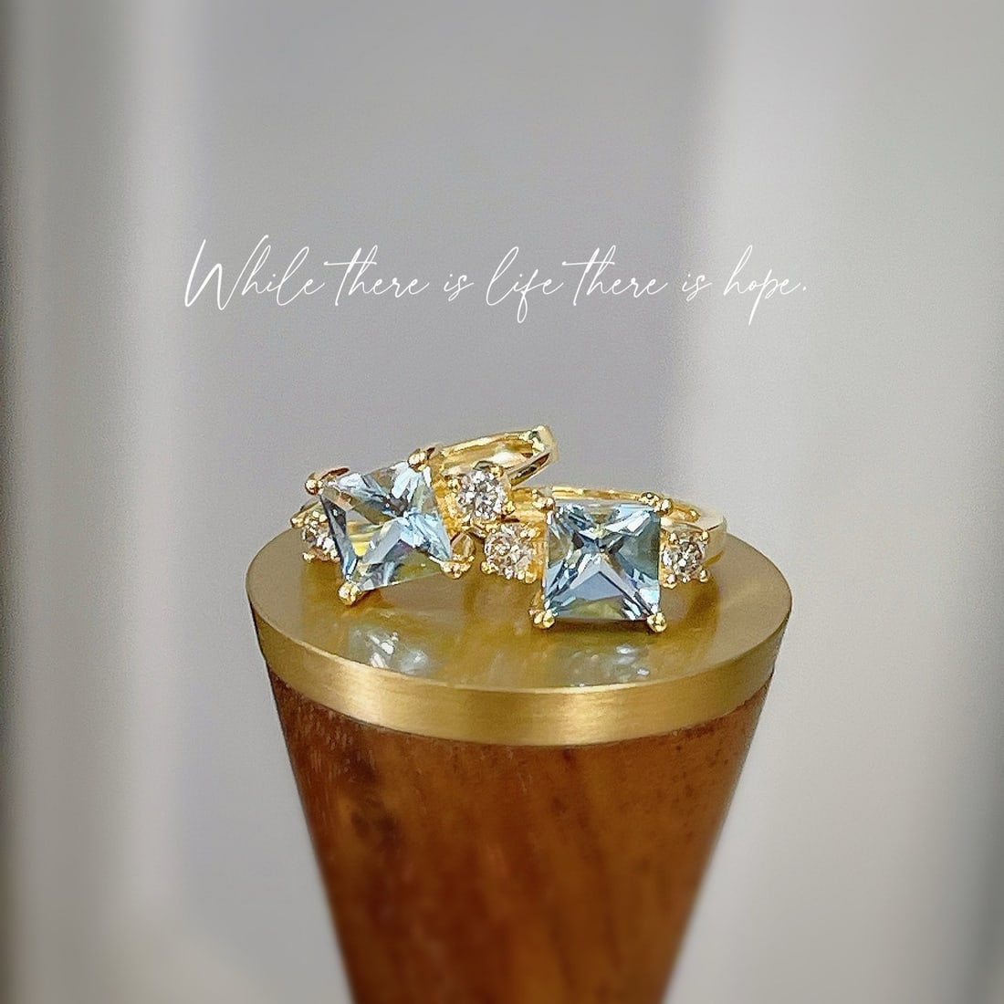 14k Gold 1.6 Ctw Natural Aquamarine & Diamond Earrings - 4