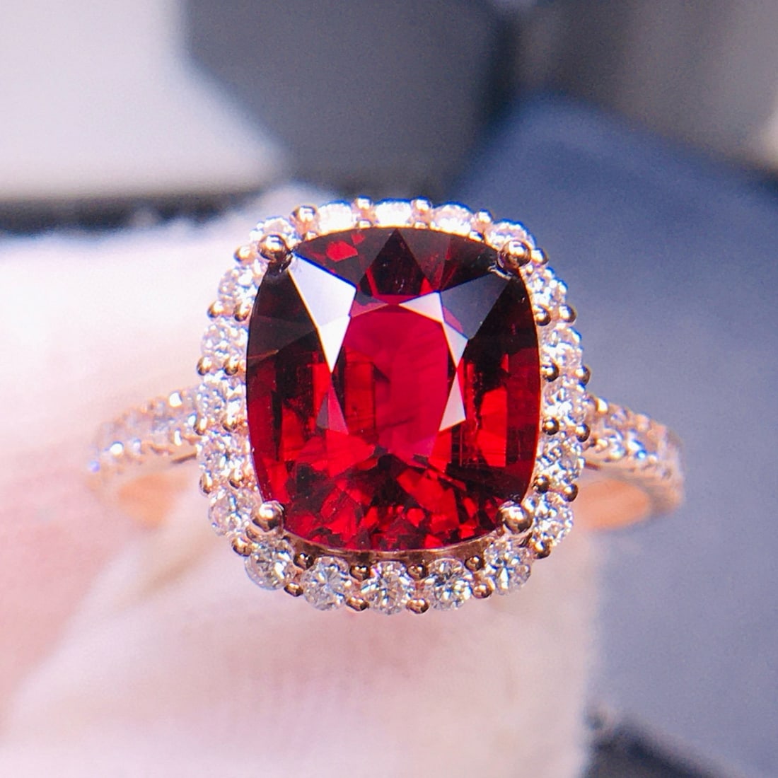 14k Gold 3.15 Ct Natural Tourmaline & Diamond Ring - 2