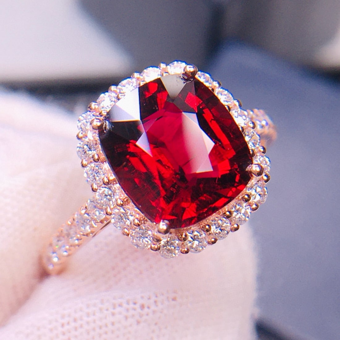14k Gold 3.15 Ct Natural Tourmaline & Diamond Ring - 7