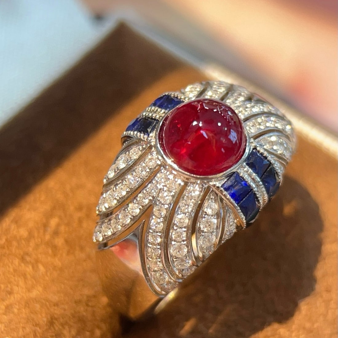 14k Gold 2.61 Ctw Vivid Red Natural Ruby & Diamond Ring - 3