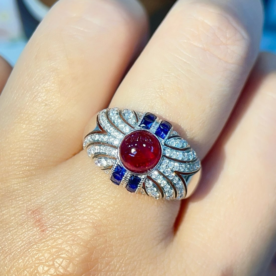 14k Gold 2.61 Ctw Vivid Red Natural Ruby & Diamond Ring - 4