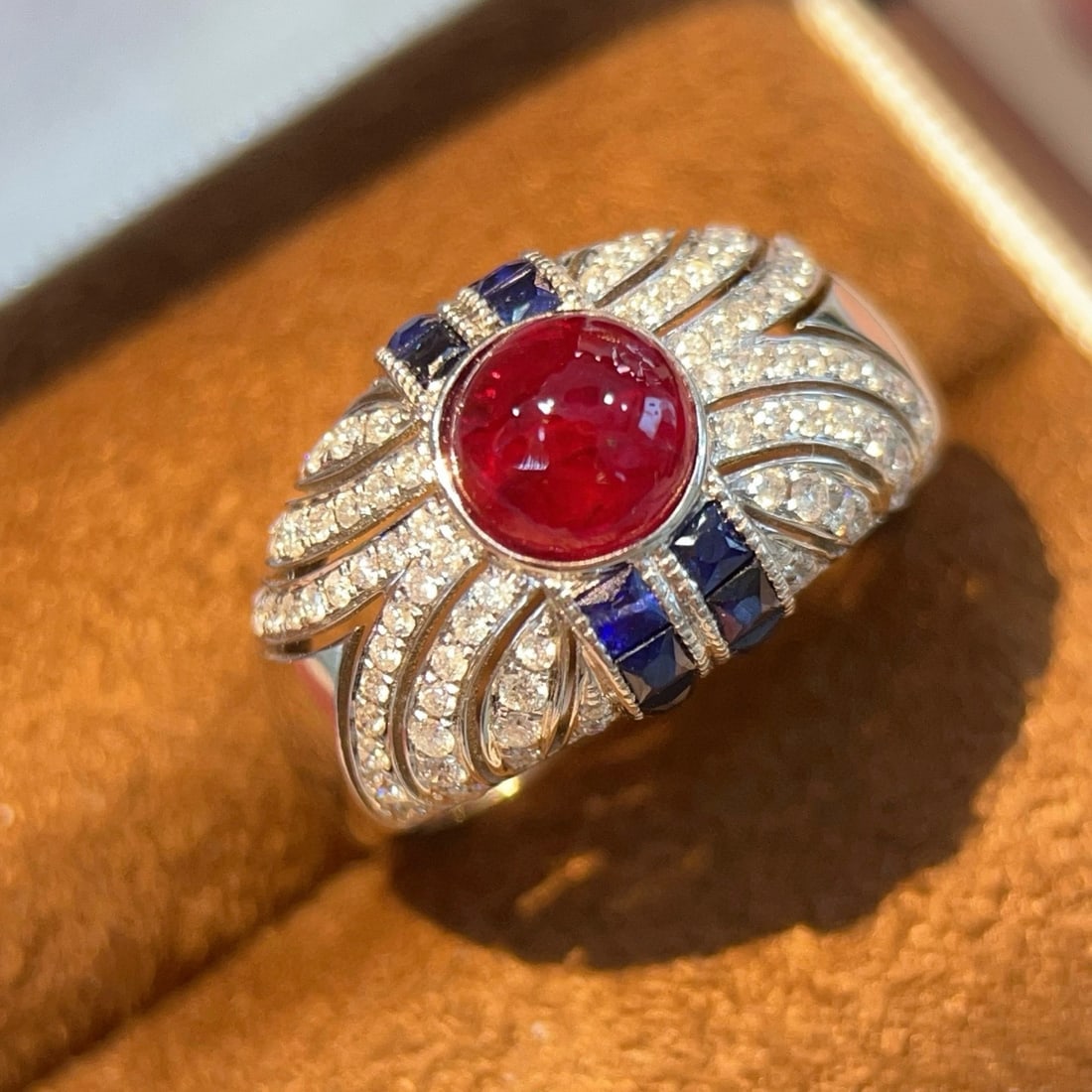14k Gold 2.61 Ctw Vivid Red Natural Ruby & Diamond Ring - 5