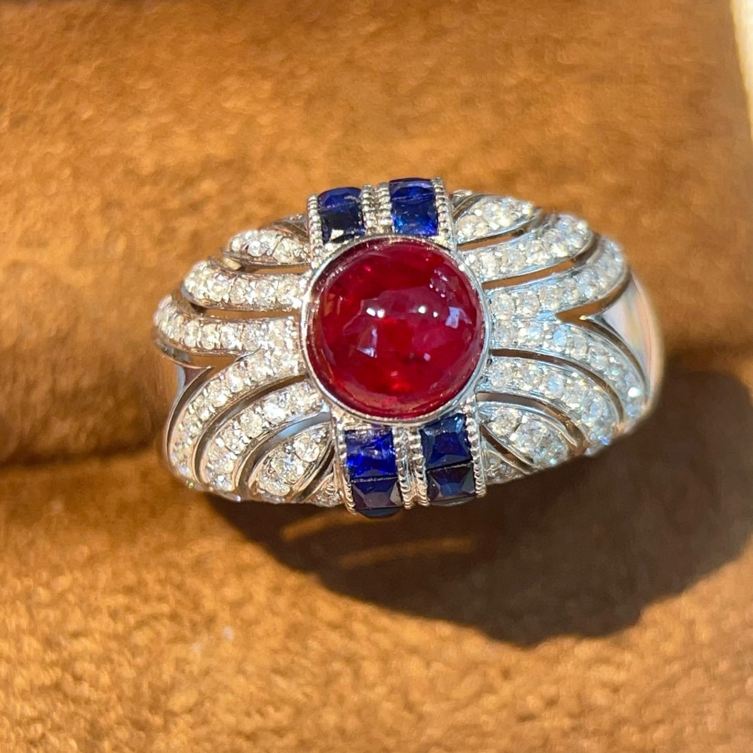 14k Gold 2.61 Ctw Vivid Red Natural Ruby & Diamond Ring - 6