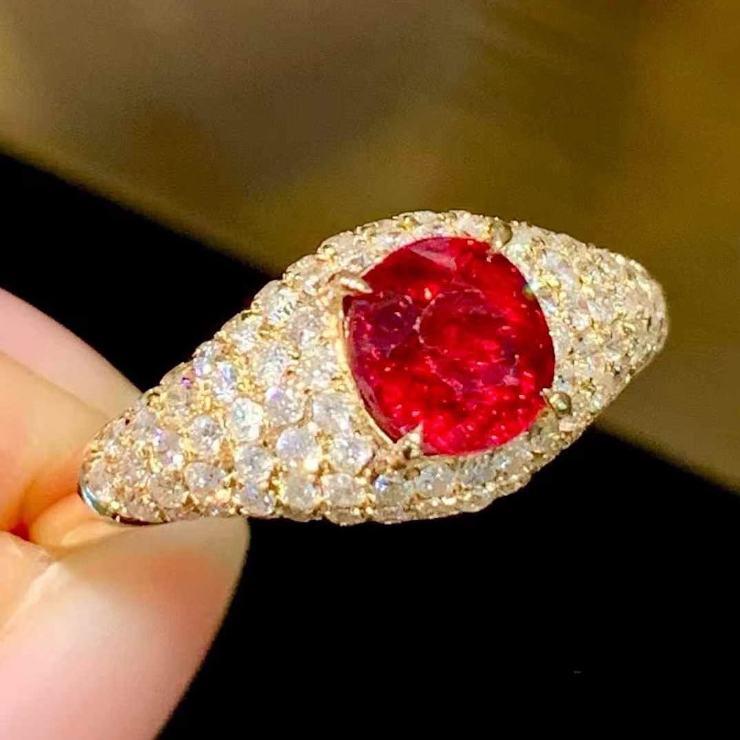 14k Gold 1.1 Ct Natural Ruby & Diamond Ring - 5