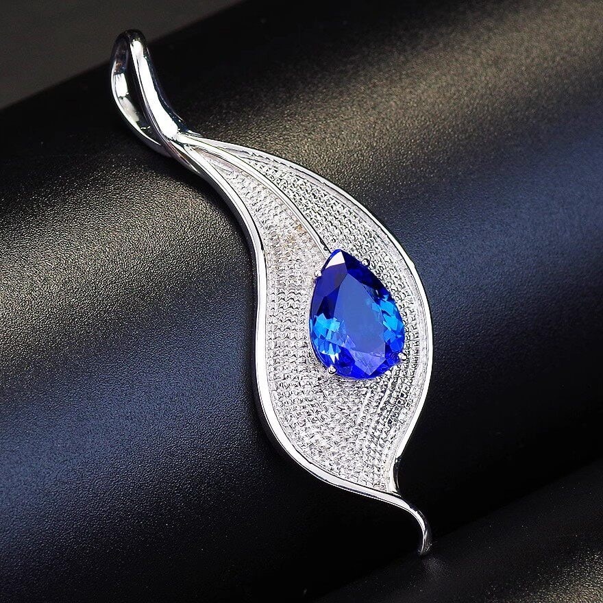 14k Gold 2.80 Ct Natural Tanzanite Pendant( Without Chain ) - 2