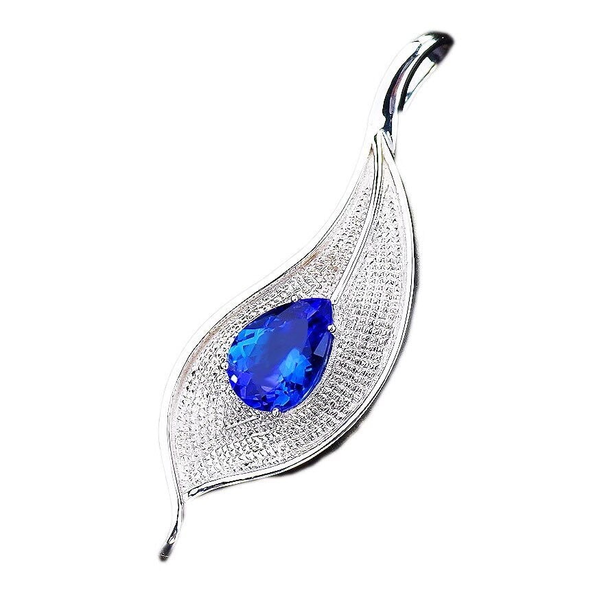 14k Gold 2.80 Ct Natural Tanzanite Pendant( Without Chain ) - 4