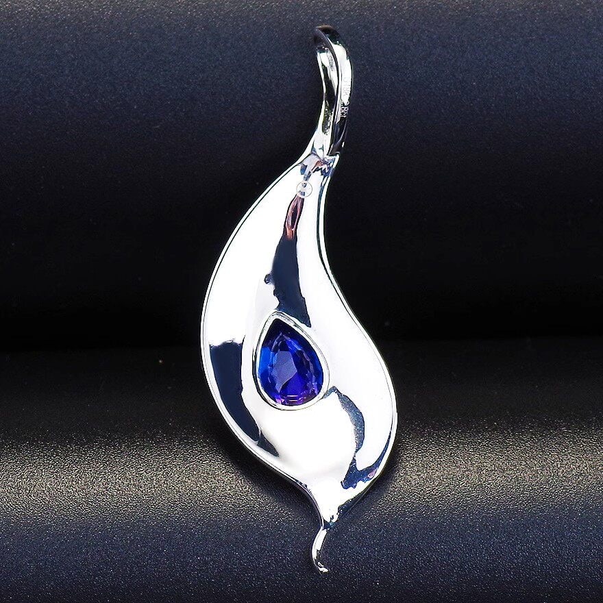14k Gold 2.80 Ct Natural Tanzanite Pendant( Without Chain ) - 5