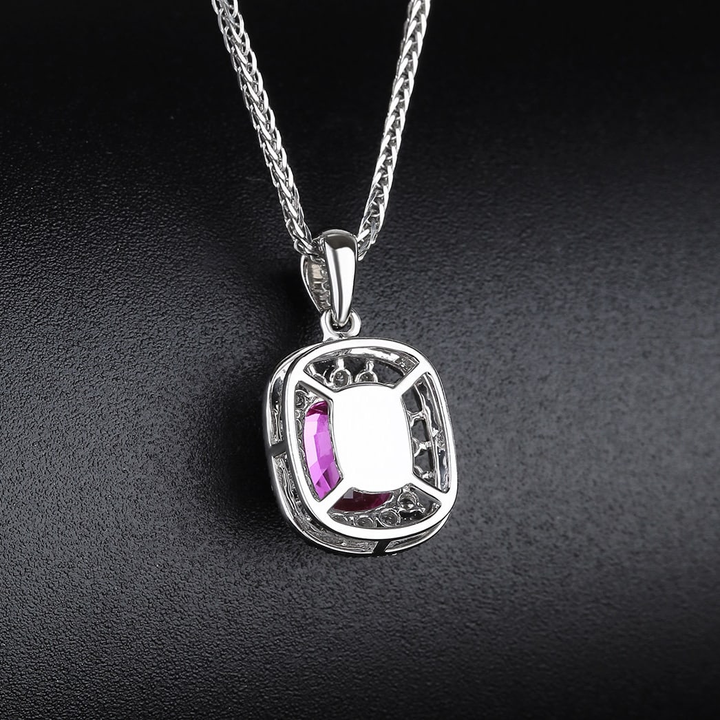 14k Gold 1.47 Ctw Natural Sapphire & Diamond Pendant( Without Chain ) - 4