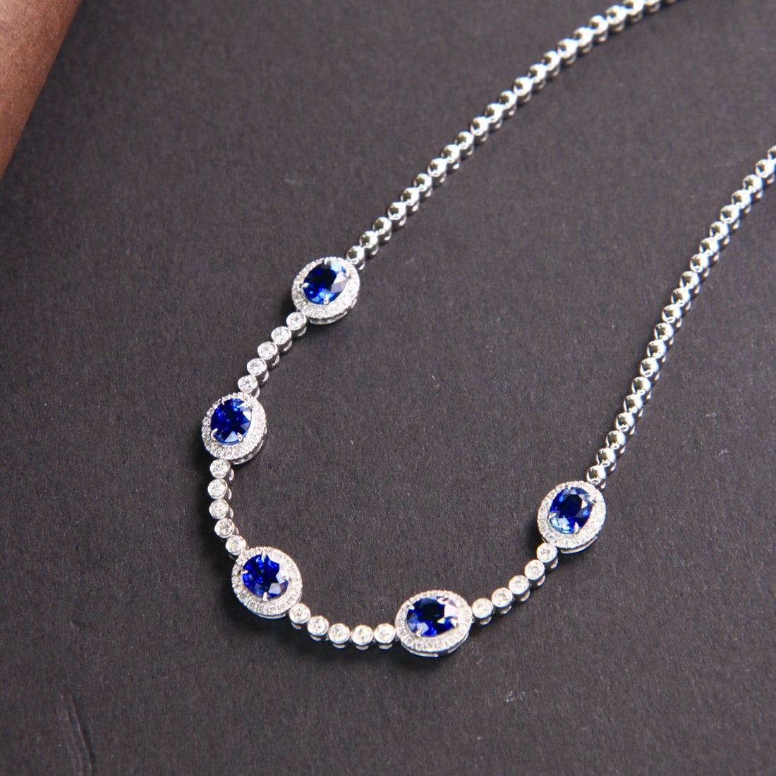 14k Gold 2.29 Ctw Vivid Blue Natural Sapphire & Diamond Bracelet - 2