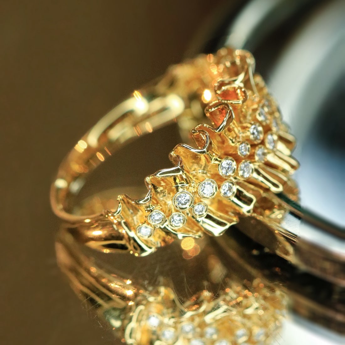 14k Gold 0.22 Ct Natural H Diamond Ring - 2