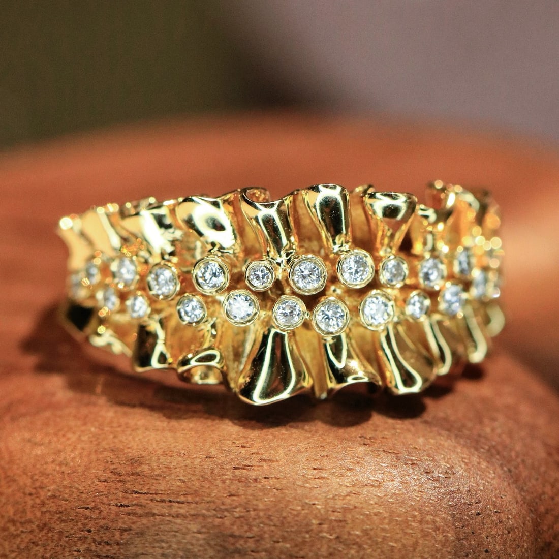 14k Gold 0.22 Ct Natural H Diamond Ring - 5