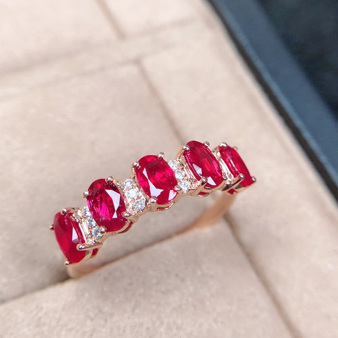 14k Gold 1.38 Ctw Natural Ruby & Diamond Ring - 4