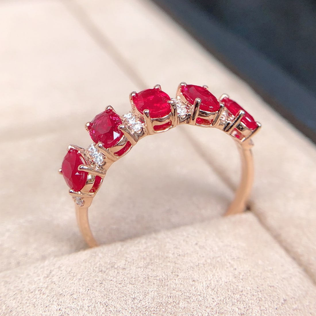 14k Gold 1.38 Ctw Natural Ruby & Diamond Ring - 5